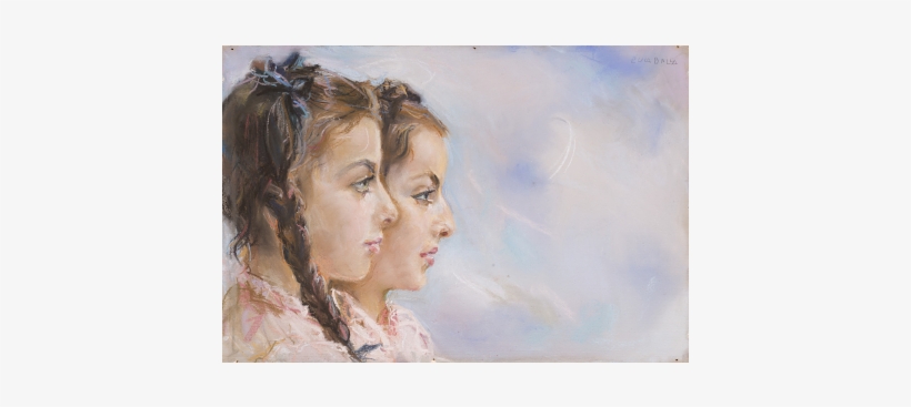 Ritratto Di Due Fanciulle - Watercolor Paint, transparent png download