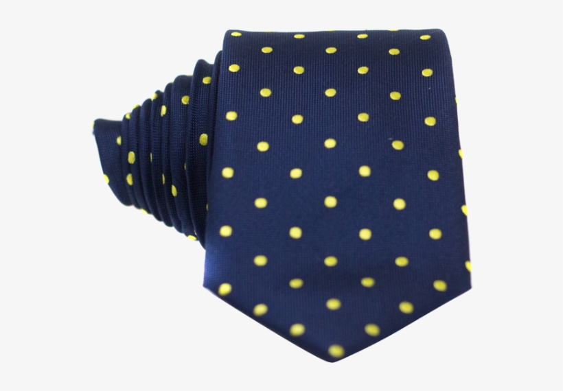 Classic Navy Blue And Yellow Dot Necktie - Men's Nice. Modern Menswear Men's Assorted Silk Ot, transparent png download