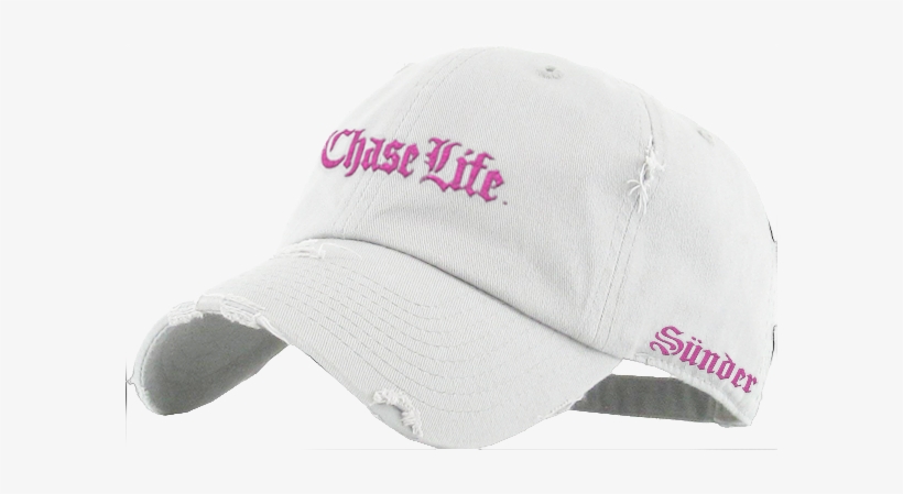 White Distressed Dad Hat, transparent png download