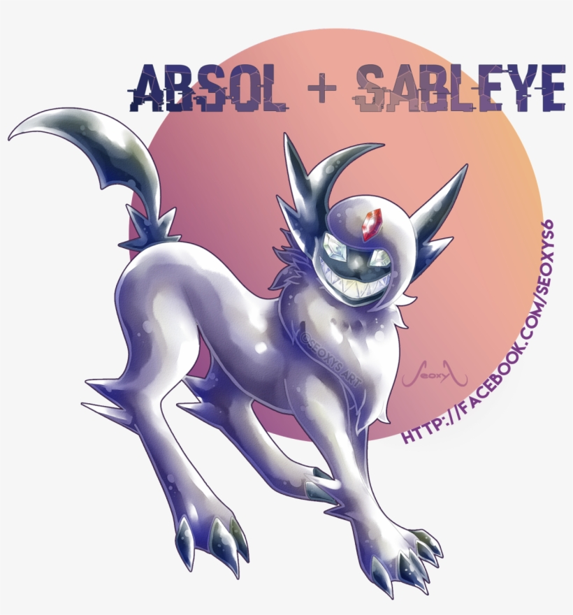 Absol Sableye For More Of My Pokémon Fusion Or Artworks - Scary Pokemon Fusions, transparent png download