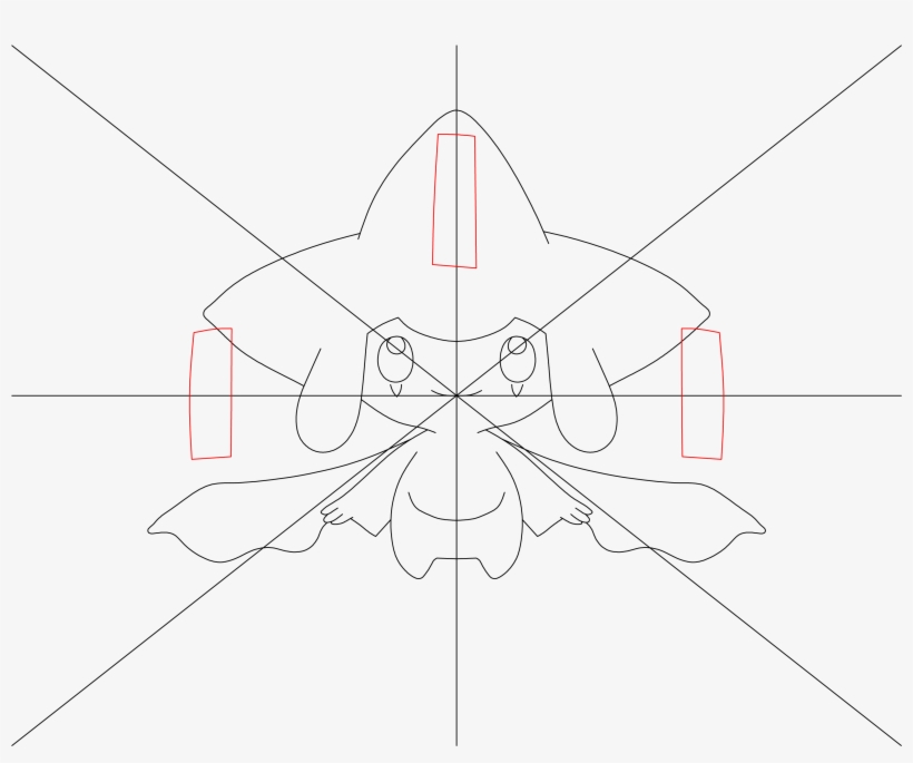 How To Draw Pokemon Jirachi Step - Technical Drawing, transparent png download