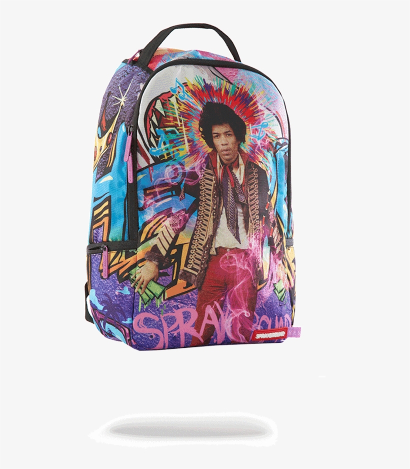 Sprayground- Jimi Hendrix Dream Backpack Backpack - Jimi Hendrix Sticker, Black, transparent png download