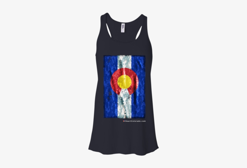 Digital Camo Colorado Flag Ladies' Racerback Tank-heart - Shirt, transparent png download