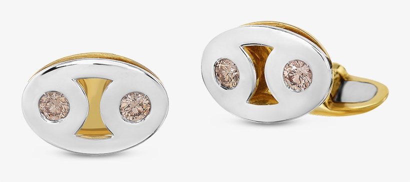 Marina Cufflinks With Brown Diamonds - Earrings, transparent png download