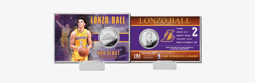 Los Angeles Lakers Lonzo Ball Debut Game Silver Coin - Dallas Mavericks Dirk Nowitzki Highland Mint Player, transparent png download