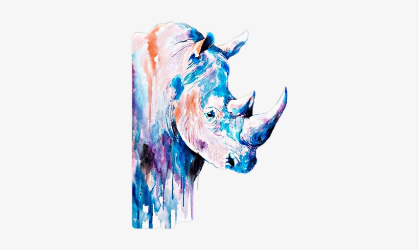 Watercolor Painting Rhino, transparent png download