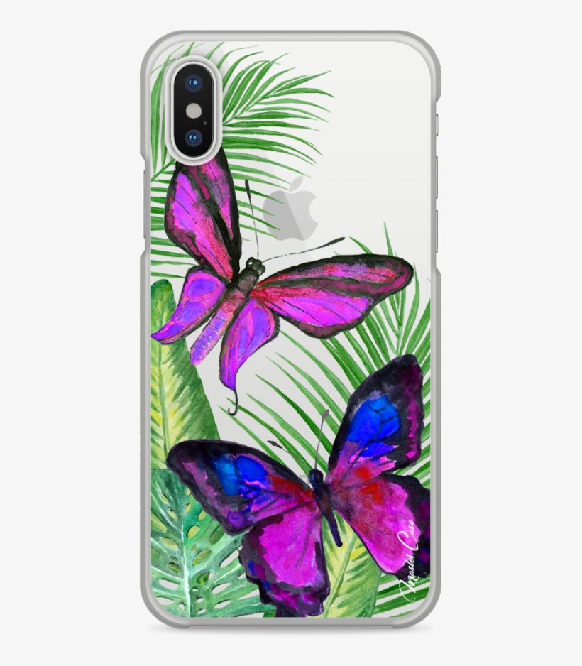 Coque Iphone X Fuchsia Watercolor Butterflies - Iphone 6s, transparent png download
