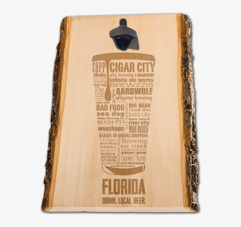 Florida State Craft Beer Laser Engraved Custom Wooden - Laser Engraving Of Wood, transparent png download