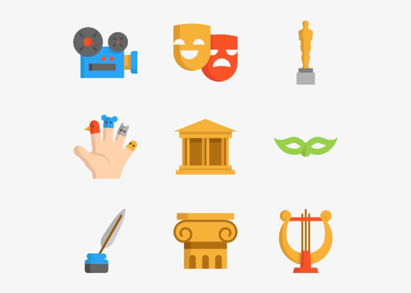 Cinema 50 Icons - Theatre Icon Illustration, transparent png download