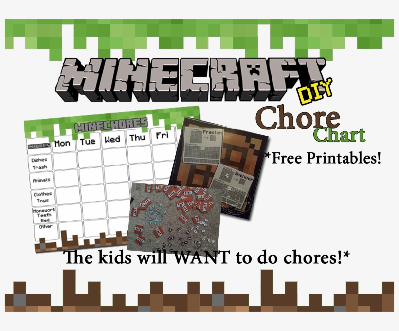 When It Comes To Chores In Our House, It Becomes A - Printable Minecraft Chore Chart, transparent png download