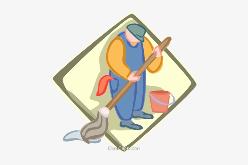 Janitor, Custodian Royalty Free Vector Clip Art Illustration - Janitor Clip Art, transparent png download