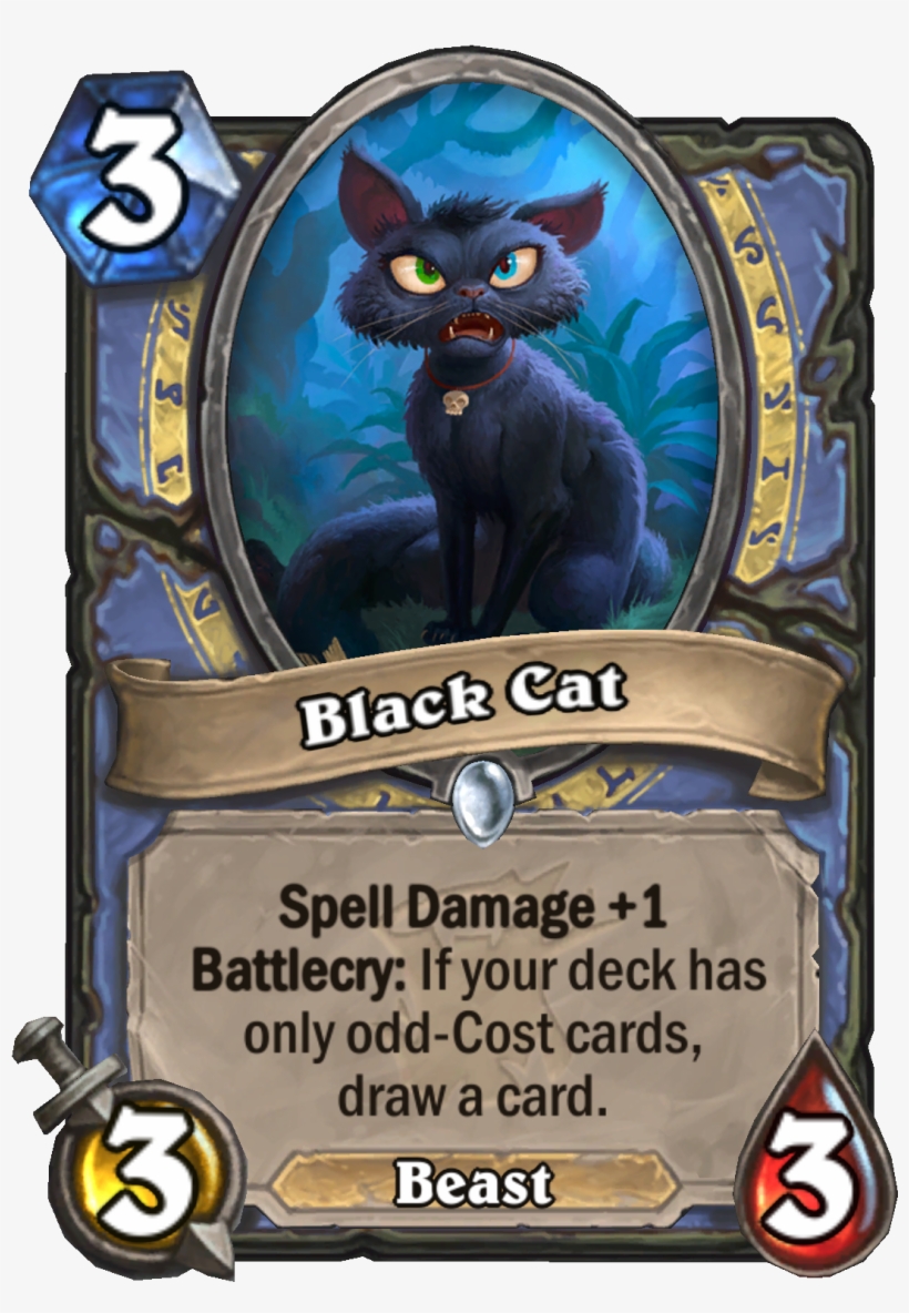 Black Cat Blizzard Gloomstag Enus - Hearthstone New Cards Witchwood, transparent png download