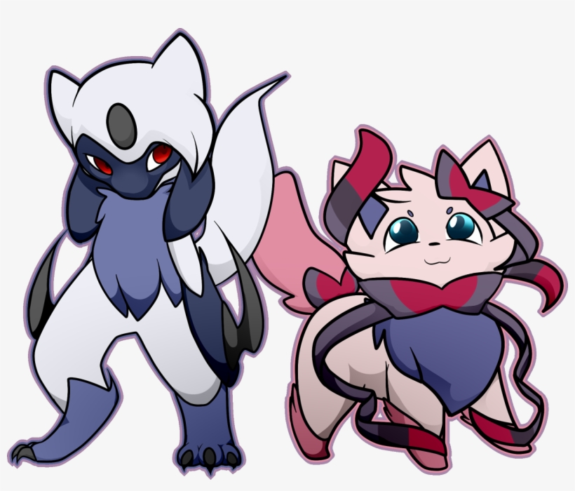 Pokemon Fusion Left One Is A Absol/riolu Fusion Right - Absol, transparent png download