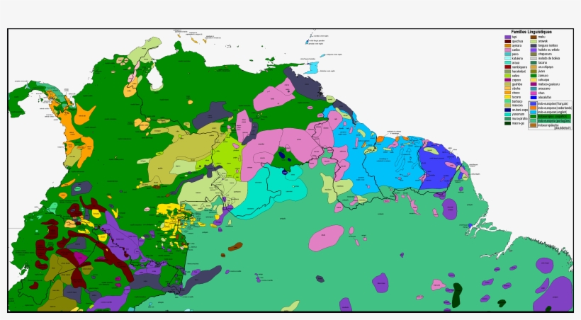 America Del Sur Mapa Lingu Stico Linguistic Map With - Mapa Linguistico De Colombia, transparent png download