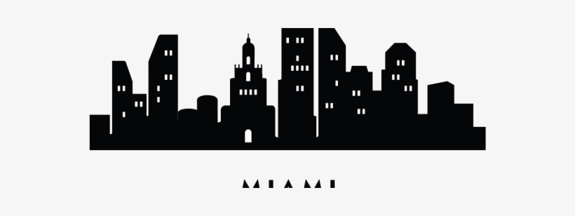 Miami Skyline Silhouette Png - Skyline, transparent png download