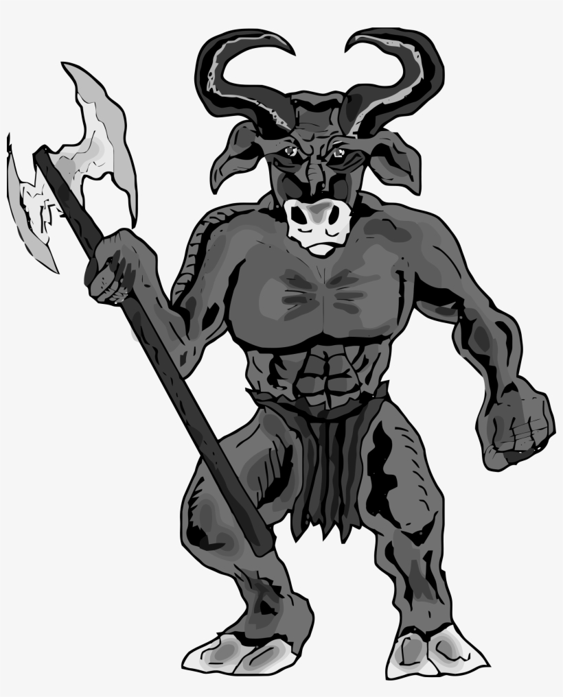 This Free Icons Png Design Of Minotaur Grayscale, transparent png download