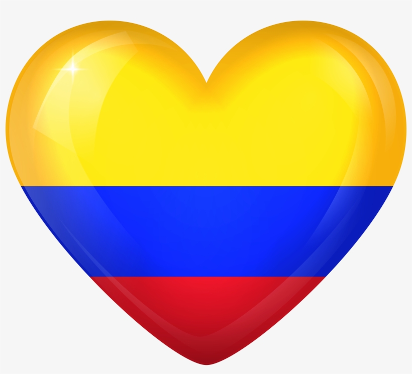 Colombian Flag In A Heart, transparent png download