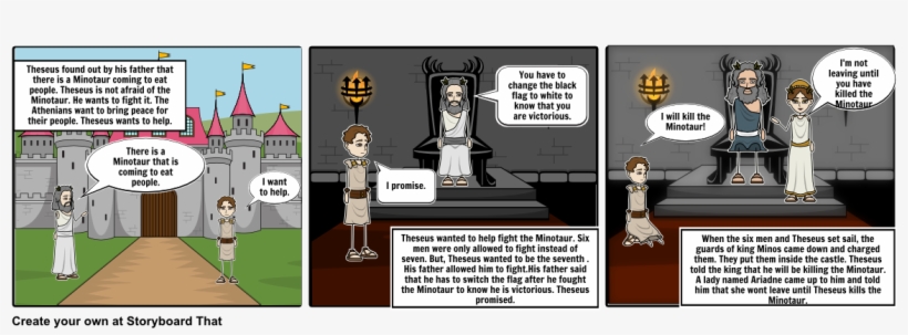 Theseus And The Minotaur - Cartoon, transparent png download