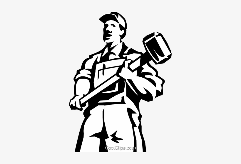 Man Standing With A Sledgehammer Royalty Free Vector - Homem Com Marreta Vetor, transparent png download
