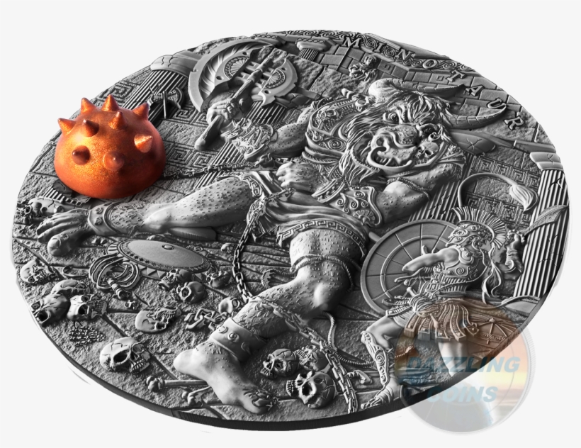 2 Oz High Relief Silver Coin W/brass Inlay 2017 Niue - Silver, transparent png download