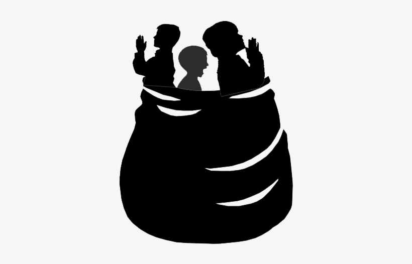 The Silhouette Of Three Children Praying And Screaming - Silhouette, transparent png download