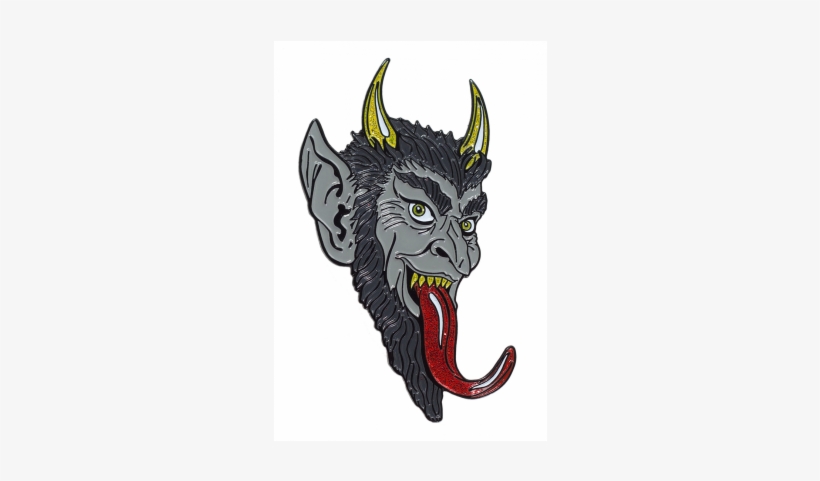 Kreepsville 666 Krampus Smile Enamel Pin - Cartoon Krampus Face, transparent png download