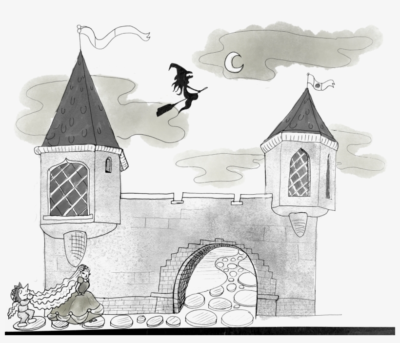 The Ruins At Dawn - Black And White, transparent png download