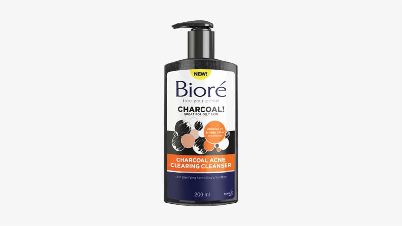 Bioré Charcoal Acne Clearing Cleanser, transparent png download