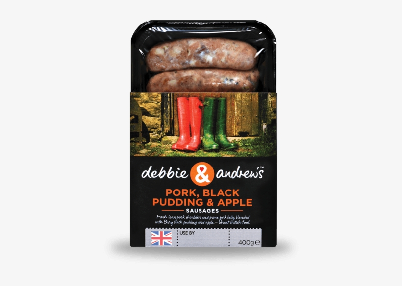 Black Pudding Apple Sausages - Debbie And Andrews Pork Sausages 600g, transparent png download