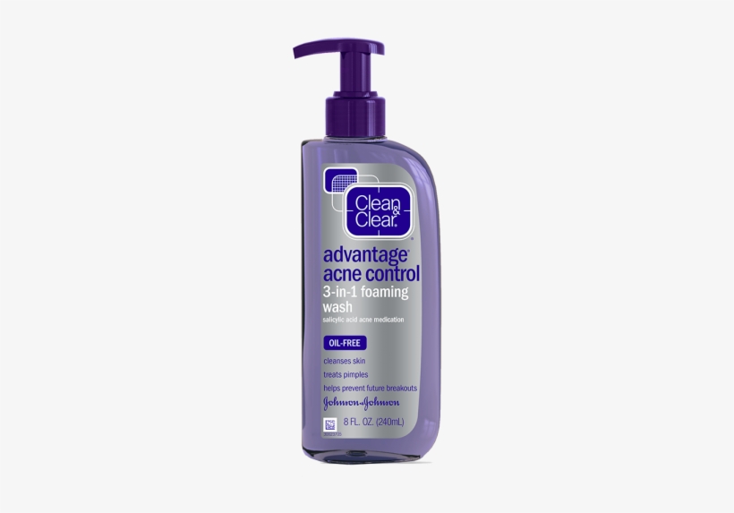 Advantage Acne Control 3 In 1 Foaming Face Wash - Beauty Clean &amp; Clear Advantage Acne Control, transparent png download