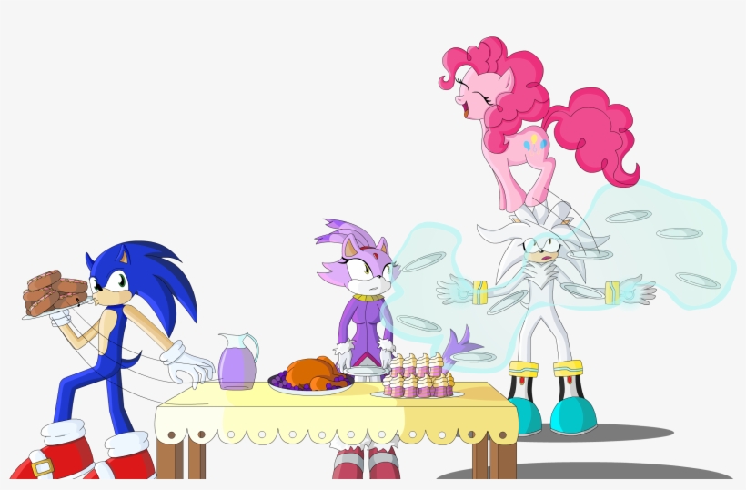Polaicy, Blaze The Cat, Crossover, Cupcake, Food, Levitation, - Silver The Hedgehog, transparent png download