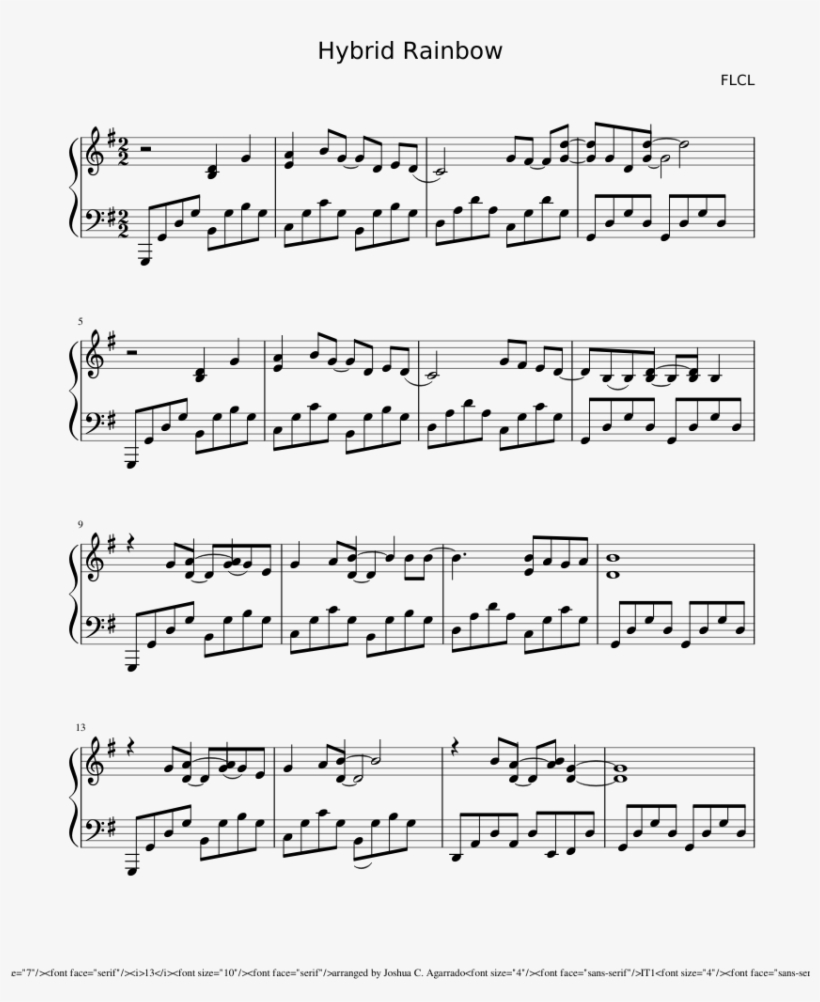 Hybrid Rainbow Sheet Music Composed By Flcl 1 Of 6 - Sheet Music, transparent png download