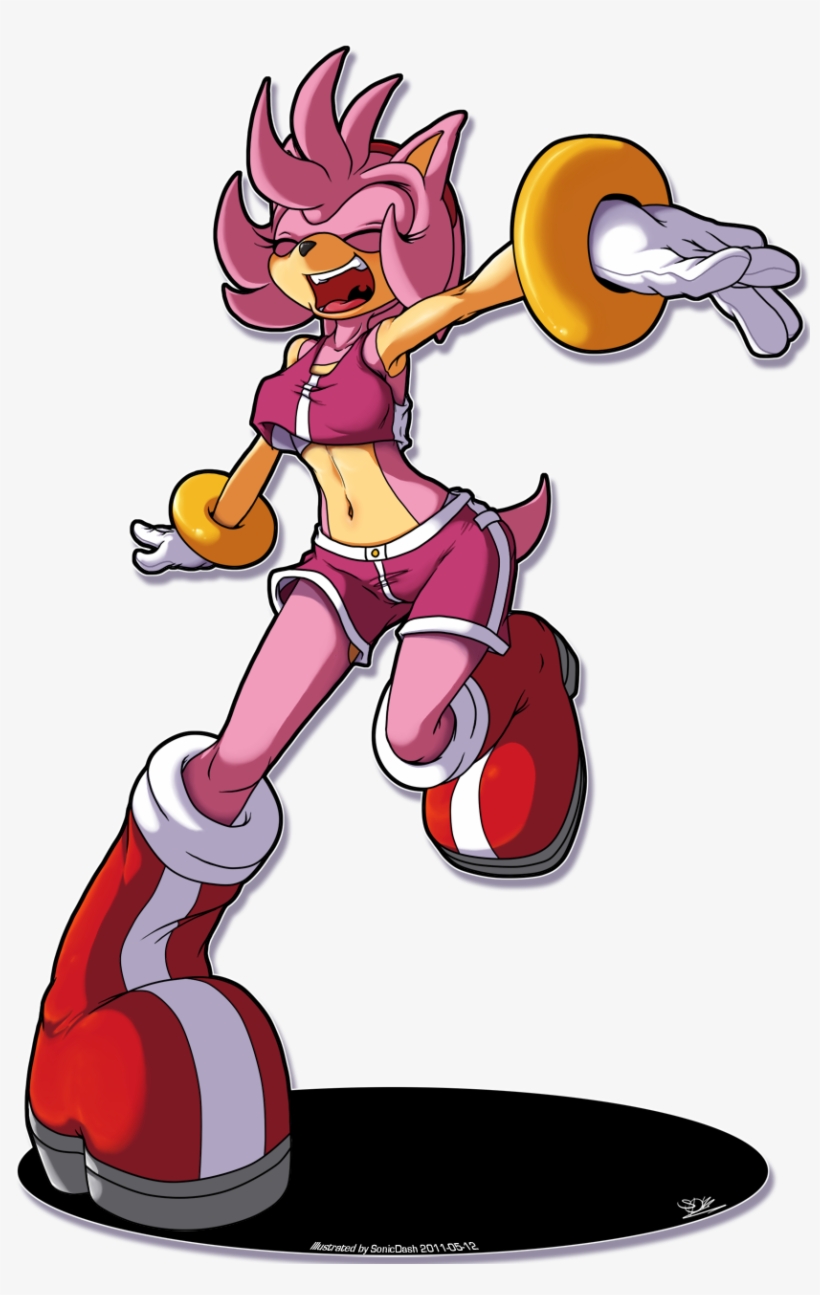 Amy In Shorts By Sonicdash Fur Affinity - Amy Rose Con Short, transparent png download