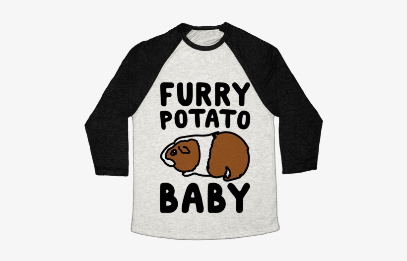Furry Potato Baby Guinea Pig Parody Baseball Tee - Skeleton Memes, transparent png download