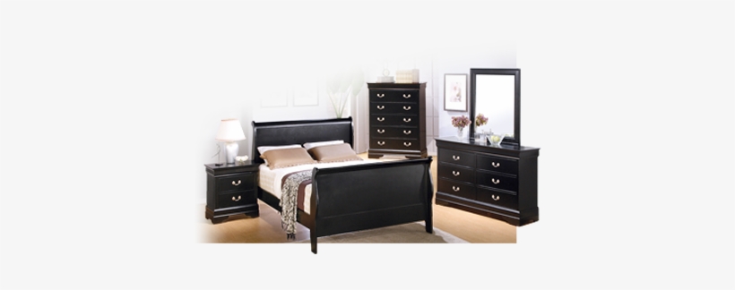 Bedroom - Coaster Louis Philippe Black Sleigh Bedroom Set 201071-bed-set, transparent png download