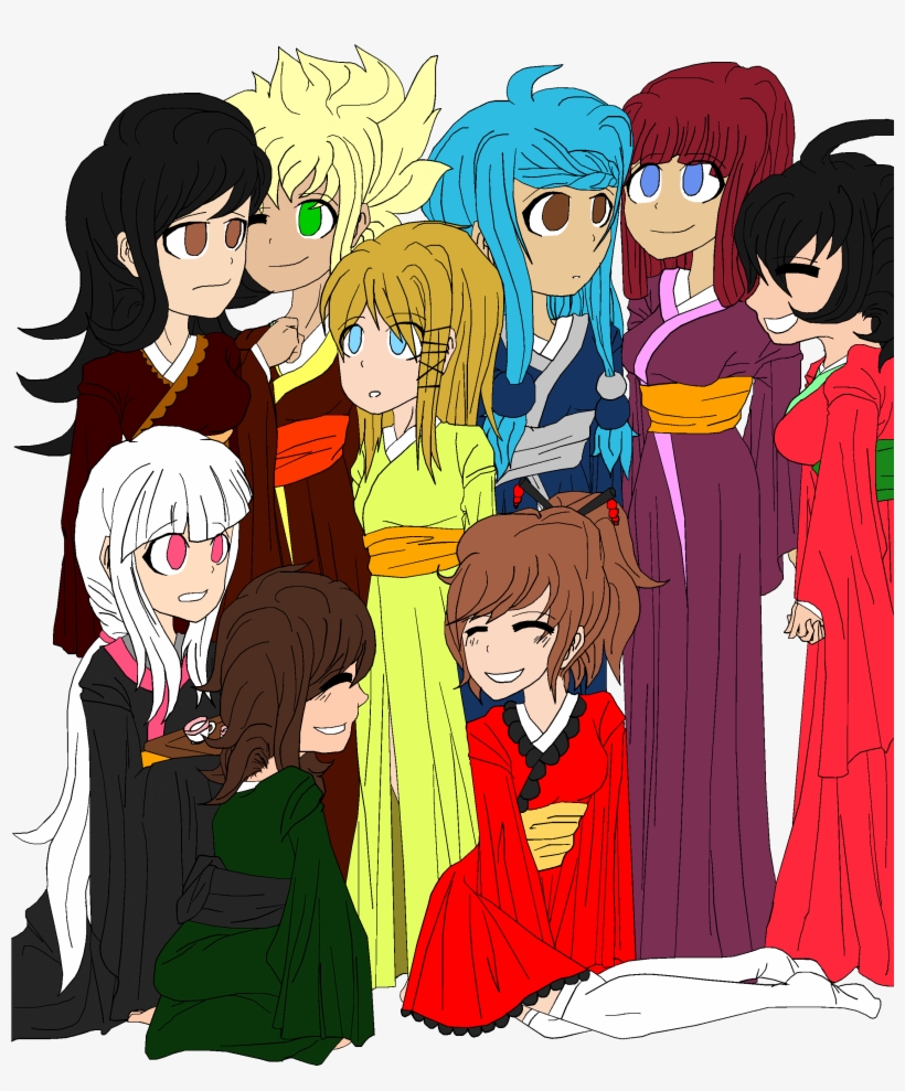 Kimono Girls- Danganronpa Fcs - Cartoon, transparent png download