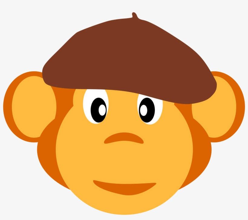 This Free Icons Png Design Of Monkey With Beret, transparent png download
