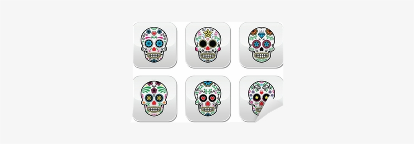 Mexican Sugar Skull, Dia De Los Muertos Buttons Set - Jolly Coroner: A Picaresque Novel [book], transparent png download