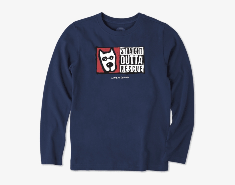 Boys Straight Outta Rescue Long Sleeve Crusher Tee - Hoodie, transparent png download