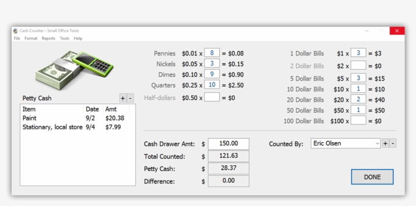 Small Office Tools For Windows - Currency-counting Machine, transparent png download
