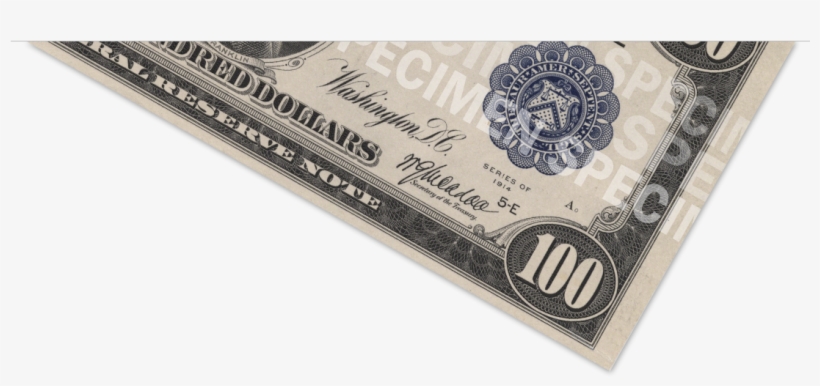1914 $100 Raised Printing - Education, transparent png download