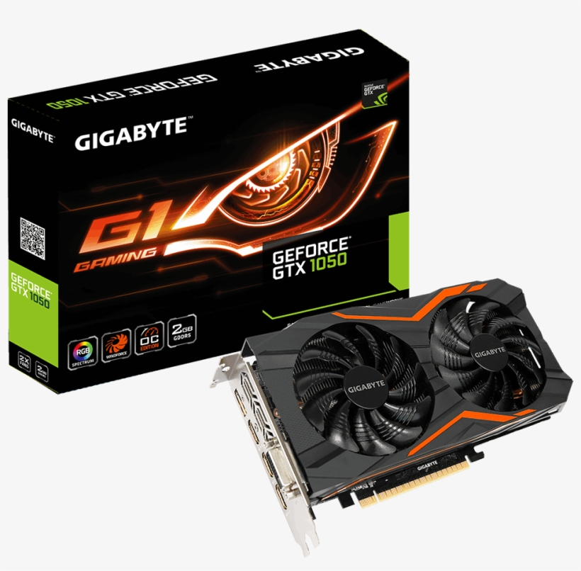 Geforce® Gtx 1050 G1 Gaming 2g - Gigabyte Gv N1060wf2oc 6gd, transparent png download