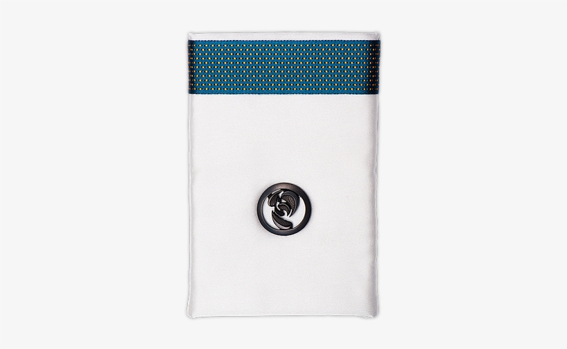 White 100% Silk Hand-tailored Pocket Square With Dark - Badge, transparent png download