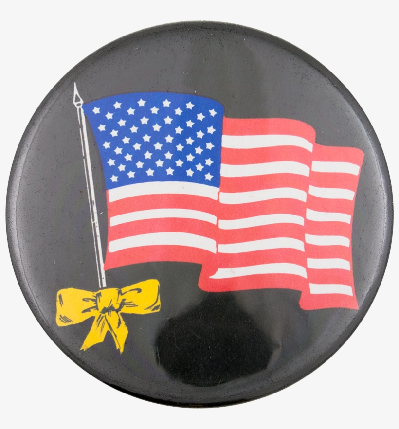 American Flag And Ribbon - Don't Mess With The U.s. Flag Button, transparent png download