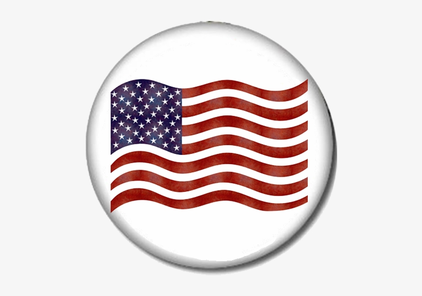 American Flag Pin-back Button - American Flag Blowing In Wind Gif, transparent png download