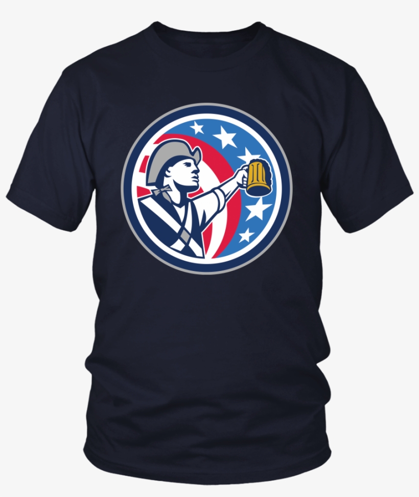 American Patriot Craft Beer Mug Usa Flag Circle Retro - Larry Bernandez T Shirt, transparent png download