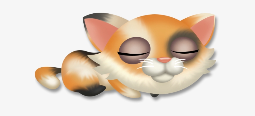 Calico Kitten Sleeping - Dog, transparent png download