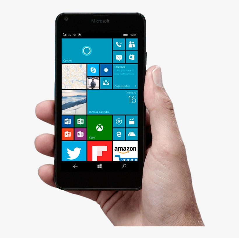 Download Mobile Cell Phone In Hand Png Transparent - Microsoft Lumia 950 Xl 32gb Lte - Black, transparent png download
