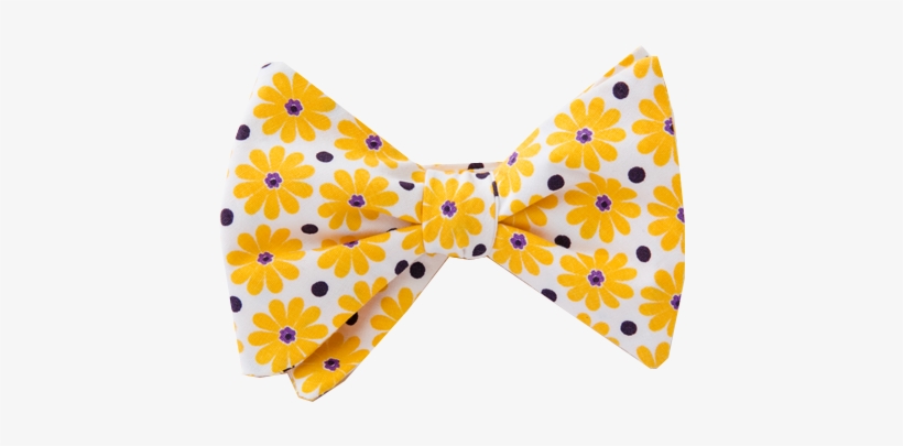 Yellow Flowers Bow Tie - Ywllow Bow Tie Flowers, transparent png download