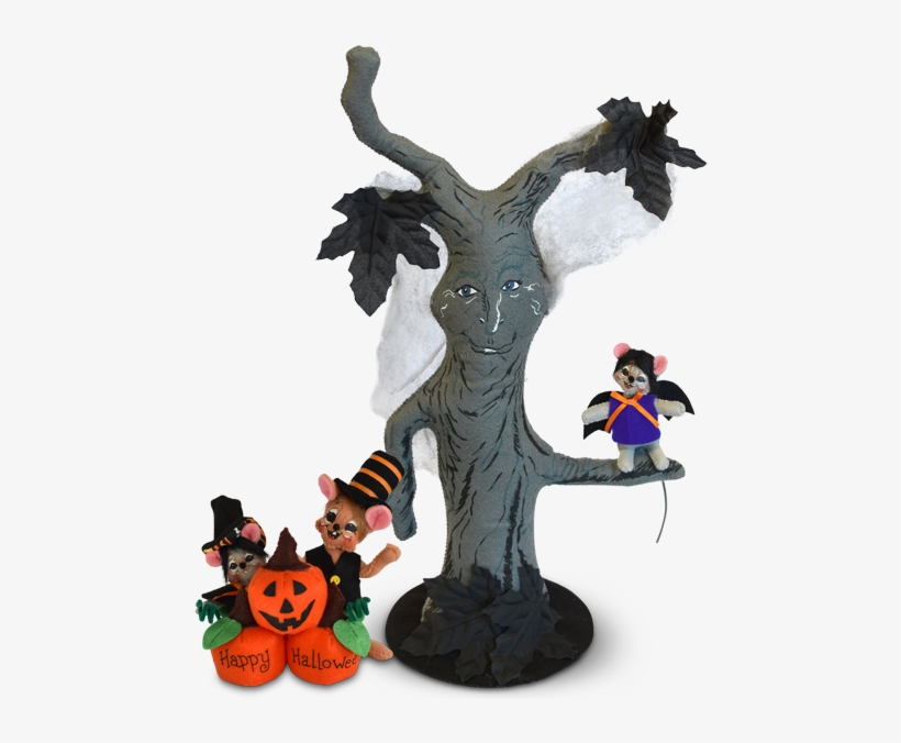 Haunted Tree And Happy Halloween Mice - Annalee Dolls, transparent png download